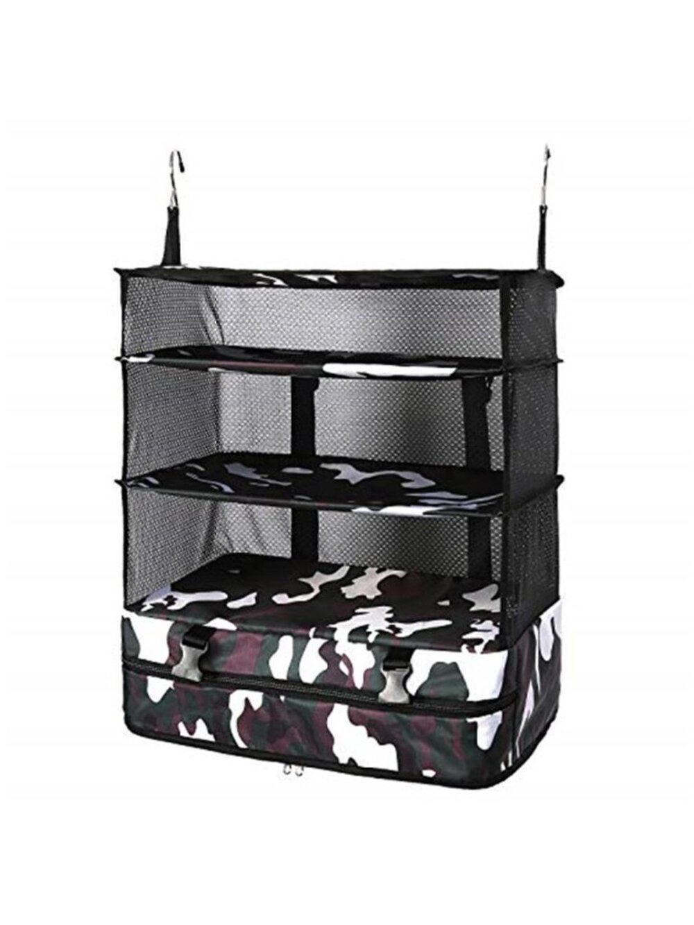 Hanging Travel Organizer Packing Cube Suitcase Shelves Large Camo Carry On